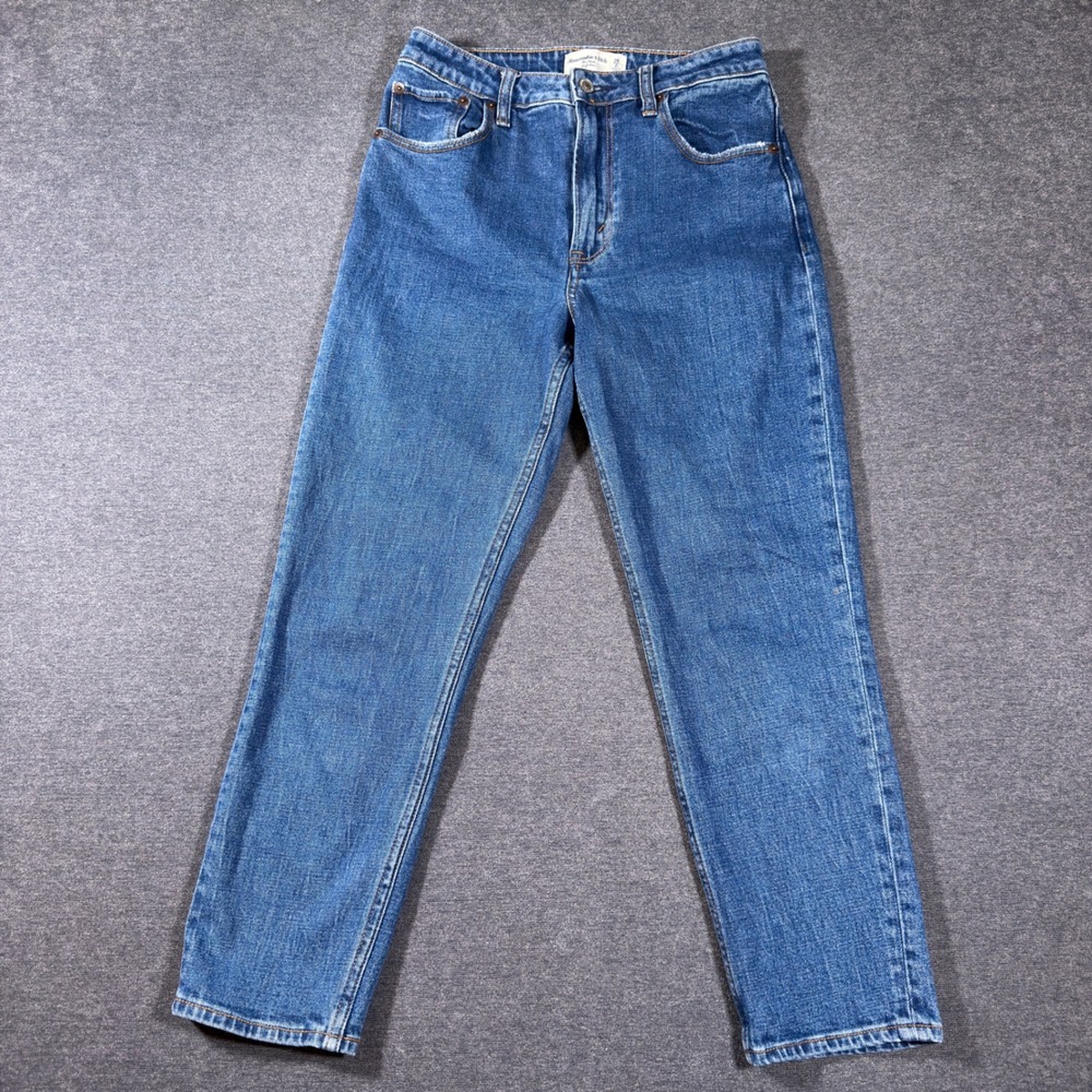 Abercrombie & Fitch The Mom High Rise Jeans Womens 26 Blue Curve Love Stretch
